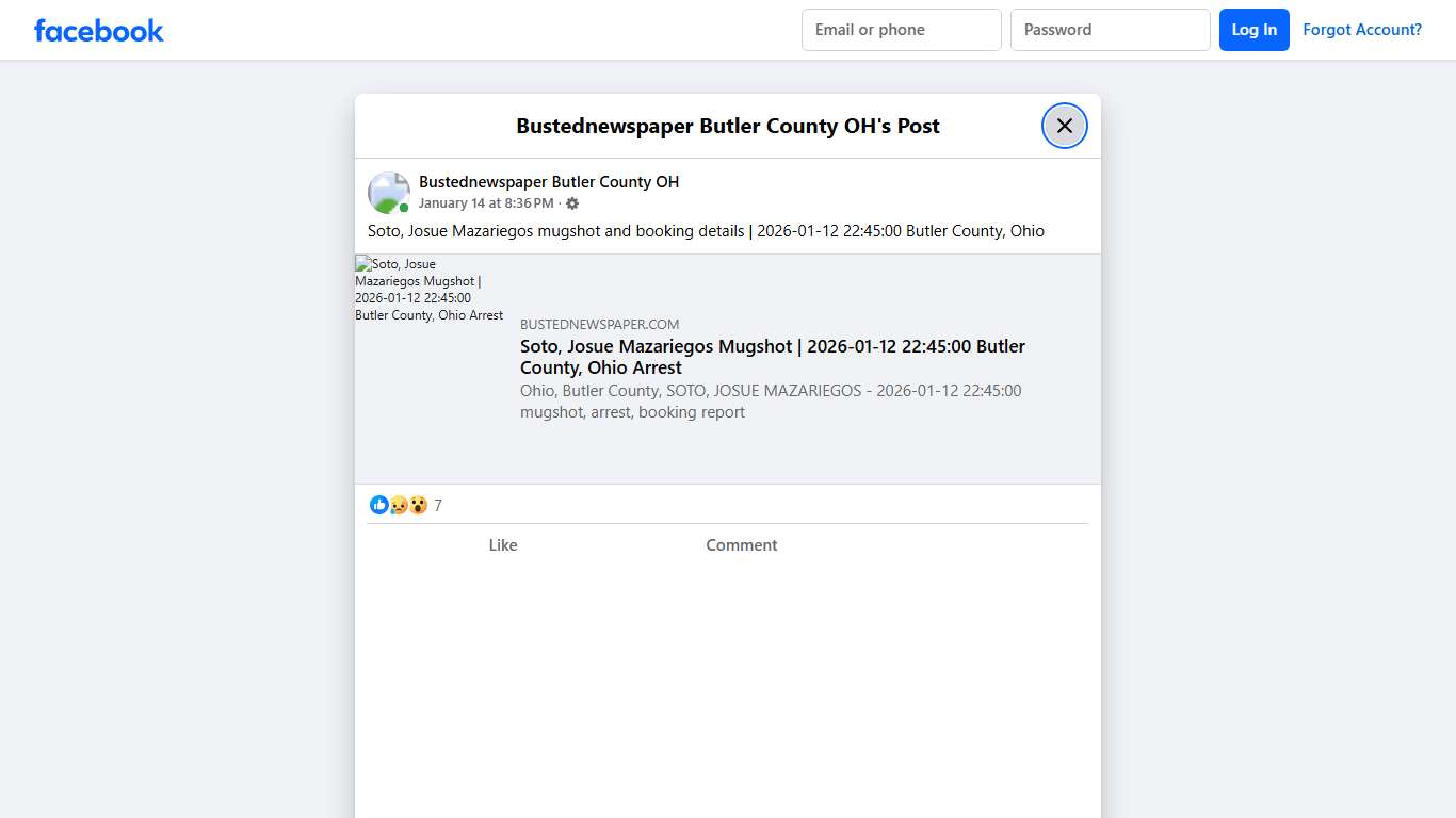 Soto, Josue Mazariegos... - Bustednewspaper Butler County OH Facebook